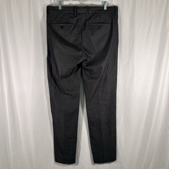 Armani Exchange Dress Pants Men's 33 Reg Grey Striped Flat Front 100% Cotton - Picture 6 of 9